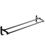 Handtuchständer Space Aluminium Handtuchhalter Mit Haken Doppel Handtuchhalter Wandhalterung Handtuchhalter Handtuchhalter Für Toilette Badezimmer für Badezimmer (Color : Nero, Size : 50cm)