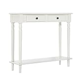 monque 100 cm Großer Konsolentisch Mit 2 Schubladen, Weißer Eingangstisch Für Hotel-arbeitszimmer, Einfacher, Stilvoller Nachttisch, Dekorativer Flurtisch(Size:100 * 30 * 88CM,Color:weiß)