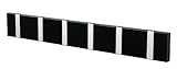 LoCa Garderobe Knax 6 schwarz (Haken klappbar Alu) Garderoben-Leiste Kleiderhaken Flur modern Garderobenpaneel