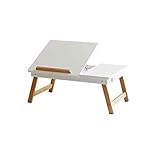 DLOETT Massivholz-Computer-Schreibtisch, Studentenwohnheim Laptop-Computer-Schreibtisch Klappbett Faul Leseständer (Color : White)