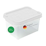 Novaliv Aufbewahrungsbox mit Deckel klein 2 L transparente Nestbar stapelbare Plastikbox mit Clipverschluss Kunststoff BPA-frei 19 x 14 x 11 cm