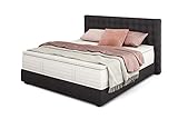 Betten Jumbo King Boxspringbett Deluxe 180x200 cm mit 33 cm hoher 7-Zonen TFK Härtegrad H3 | Farbe Anthrazit