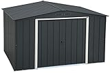 Duramax ECO 10 x 8 (7.28 m²) Metallgerätehaus, feuerverzinktes Metall gerätehaus - Geräteschuppen, verstärkte Dachkonstruktion, wartungsfreier und wetterfester Metallschuppen, Anthrazit