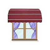 Segeltuch Markise, Vordach Terrassenüberdachung, Versenkbare Markise Terrassenüberdachung UV Aluminiumrahmen Schutz Stoffabdeckung Für Villa Commercial Street Cafe (Farbe : Rosso, Größe : 145X80X80