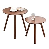 Kombinationssofa-Beistelltisch, runder Kleiner Couchtisch aus Holz für das Wohnzimmer, Freizeittisch für das Schlafzimmer, einfacher Ecktisch (Farbe: C, Größe: 50 + 40 cm)