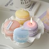 Macaron-Duftkerzen-Set, niedliche, handgefertigte Aromatherapie-Kerzen, Heimdekoration, Kerze, Geburtstag, Hochzeit, Urlaub, Party, Mädchen, Geschenk (mehrfarbig), 4 Stück