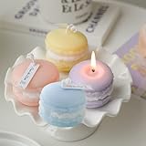 Macaron-Duftkerzen-Set, niedliche, handgefertigte Aromatherapie-Kerzen, Heimdekoration, Kerze, Geburtstag, Hochzeit, Urlaub, Party, Mädchen, Geschenk (mehrfarbig), 4 Stück