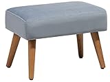 Beliani Eleganter Hocker in Grau Samtstoff Holzbeine modern Takoma