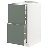 Ikea METOD/MAXIMERA base cb 2 frnts/2 low/1 md/1 hi drw, 40x60 cm, weiß/bodarp grau-grün