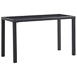 JUNZAI Gartentisch, Klapptisch Garten, Balkontisch, Garten Tisch, Balkonmöbel, Tisch Klappbar, Schwarz 123 x 60 x 74 cm Poly Rattan