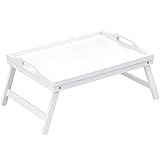 Betttablett Tisch Frühstückstabletts Serviertablett Bambus Bett Laptap mit schwimmenden Beinen Griffen