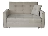 Mirjan24 Sofa Viva II Lux mit Schlaffunktion, Bettsofa, 2 Sitzer Polstersofa mit Bettkasten inkl. Kissen, Schlafsofa Sofagarnitur, Wohnlandschaft, Farbauswahl (Sofia 03)