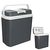Jiubiaz Kühlbox 24 Liter 12V 230V WÄRMT & KÜHLT Mini-Kühlschrank, A++ mit ECO-Modus Elektrische Kühlbox für Auto, Boot, Camping
