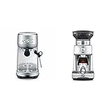 Sage Appliances the Bambino Siebträger Espressomaschine, SES450BSS, Gebürstetes Edelstahl & Appliances the Dose Control Pro Kaffeemühle, SCG600SIL, Silber