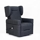 POLTRONE ITALIA Lexa 2 Motoren Sessel mit aufstehhilfe Medizinisches Gerät abnehmbare Armlehnen Mikrofedersitz fernsehsessel elektrisch schlafsessel Blau