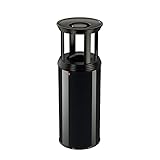 Hailo ProfiLine Safe Plus XL Stand-Aschenbecher-Papierkorb Kombi 45 L für draußen | flammenlöschend | outdoor Ascher für überdachten Außenbereich | Deckel abnehmbar | made in Germany | Schwarz