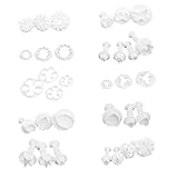 SHANQUAN 33-teiliges Zuckerdreh-Blumenform-Set, Druckform, Cartoon, gedämpftes Brot, Dekoration, Zuckerdrehform, Form, Kuchen, dekorativer Ausstecher Vakuumbeutel Klein Lebensmittel (White, One Size)