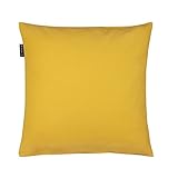 Linum Annabell Elegant Kissenhülle für Dekokissen 50x50 cm, 100% Baumwolle, Maschinenwaschbar, Senfgelb