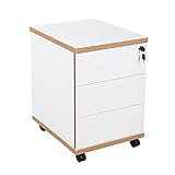 Novigami Rollcontainer Zo | 3 Schubladen | HxBxT 585 x 405 x 500 mm | Weiß mit Sichtkante | Schubladencontainer Schubkastencontainer Lowboard Fußhocker