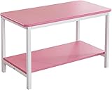 Wohnzimmertische, 80 * 40 * 60 cm, industrieller Beistelltisch, 2-stufiger Beistelltisch mit Aufbewahrungsregalen, schlanker Couchtisch für kleinen Raum, Schlafzimmer und Büro (Größe: 80 * 4