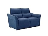 Vente-unique Couch für 2 Personen, elektrisch, Ragnar Stoff, Blau