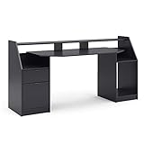 Vicco Computertisch Joel PC-Tisch Gamingtisch Schreibtisch Gamertisch Schwarz 180 x 90 cm