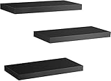 STOREMIC Wandregal schwarz, Regale für die Wand 3er-Set, Wandregal schwarz belastbar bis zu 20Kilo, modern DekoAusstellungsregale für mehr Platz L38 x B17 cm cm für Badezimmer, Büro, Wohnzimmer