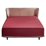 Bedsure Spannbettlaken 140x 200 cm Rot, Mikrofaser Bettlaken 140x200cm für Matratze bis 30 cm hohe, Spannbetttuch Leintuch für Boxspringbett