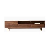 LIMKOO TV-Schrank mit 4 Schubladen und offenen Regalen, Wohnzimmer, Unterhaltungszentrum, minimalistischer Aufbewahrungsschrank (Color : M-180cm)