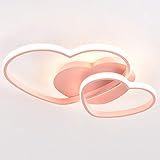 LED Deckenleuchte Modernes Wohnzimmer Deckenlicht Dimmbares Herz Deckelampe Acryl Design Leuchte Kinderzimmer Beleuchtung Restaurant Schlafzimmer Flur Bürodekoration Kronleuchter Ø50 * H5.5Cm,Rosa
