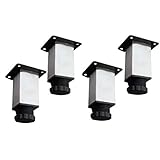 ISolay Möbelbeine, Tisch- und Stuhlbeine aus Edelstahl, verstellbare Schrankfüße, quadratisch, 4 Stück