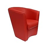 LIBEROSHOPPING.eu - LA TUA CASA IN UN CLIK Schlafzimmer Sessel aus Valentina Öko-Leder mit hoher Qualität gepolstert (Rot)