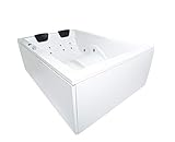 Doppel Whirlpool Badewanne Olymp Basic MADE IN GERMANY 190 x 140 cm Ausführung links mit 16 Massage Düsen + LED + dhW + OHNE Armaturen Eckwanne Eckbadewanne rechts oder links günstig