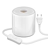 ledscom.de Tischlampe TIPO, Schalter, Porzellan, weiß, 1x E27 max. 300W