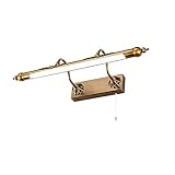 SOGOLI Vintage-Badezimmer-Spiegelleuchte mit Schalter, IP44-Badezimmerlampe, braune Bronze, Retro-Badezimmer-Wandleuchte mit verstellbarem Bogenarm, antike Spiegel-Frontleuchte aus Metall, 4000 K