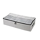 XIDIT -Aufbewahrungsbehälter Faltbare Schuhaufbewahrung mit transparentem Deckel, 2-Wege-Reißverschlüsse, Hellgrau