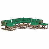 CIADAZ 12-TLG. Garten-Lounge-Set mit Kissen, Balkonmöbel, Gartenlounge Set, Balkon Möbel Set, Sitzgarnitur Garten, Balkonset, Sitzecke Balkon, Terrassen Möbel, Grün