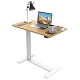 Flexispot Beistelltisch Höhenverstellbarer, Beistelltisch, Sofatisch mit Rollen, Esstisch, Magazine und Bücher aufbewahren, Laptoptisch mit Tischplatte, 40 x 70 cm