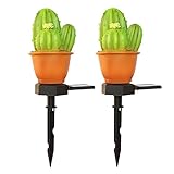 BETOOKY 2 Stück Außen-Lichterketten Led-Außentür-Dekor Led-Dekor Kaktus-Solarlaternen Für Den Garten Kaktus-Gartenlichter Led-Rasenlicht Solar-Gartenlampe Landschaftslicht