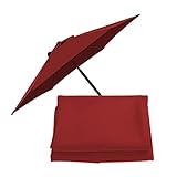 Sonnenschirm Ersatzbezug 3m 8 streben Dicke und stark Marktschirm Ersatzabdeckung 270 cm Bespannung für Terrassenschirm, 2 m 6 Arme Baldachin Ersatzbezug für Gartenschirm ( Color : Rot , Size : 2m+6 a
