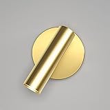 OUSIKA Goldfarbene Aluminium-Wandleuchte, verstellbarer Einbaustrahler, einfache 350 ° drehbare Nachttisch-Wandleuchte, Augenschutz-Lesewandleuchte, for Schlafzimmer, Arbeitszimmer, Büro Lampe