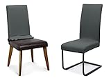 BEAUTEX Stuhlhussen Sets, elastische Stretch Husse Jersey Baumwolle Sitzbezug für Stuhl - 4er Set, Farbe: Dunkelgrau