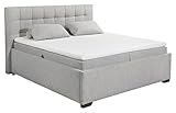 Home4You Boxbett - Silbergrau - Webstoff - 180 x 200 cm