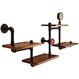 YFINE Regale Für Die Wand American Country Style Schweberegale Vintage Industrielle Wandregal Industrial Regal Pipe Display Rack Retro Iron Wandmontage Bücherregal Rohr Regale