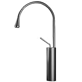 Wasserhahn Bad Waschtischmischer Wasserhahn Schwenkbarer Wasserhahn Einhebelmischer Wasserhahn Hohe Waschtischarmaturen Aus Massivem Messing,Gray