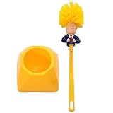 Toilettenbürsten Trump Kunststoff Toilettenbürstengarnitur mit langem Griff Toilettenbürste und Halterung Bad-WC Gelbe Toilettenbürste Tiefenreinigung Klobürste (Color : Yellow, Größe : B)