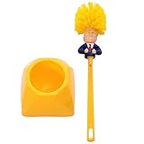Toilettenbürsten Trump Kunststoff Toilettenbürstengarnitur mit langem Griff Toilettenbürste und Halterung Bad-WC Gelbe Toilettenbürste Tiefenreinigung Klobürste (Color : Yellow, Größe : B)
