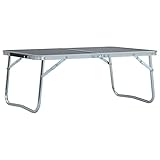 MOONAIRY Klappbarer Campingtisch, Klapptisch, Camping Tisch, Tapeziertisch, Balkon Klapptisch, Beistelltisch, Campingmöbel, Grau Aluminium 60 x 40 cm