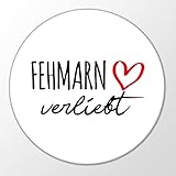 Huuraa Magnet Fehmarn verliebt Kühlschrankmagnet mit Namen deiner lieblings Insel Geschenk Idee für Freunde und Familie