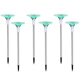 TEMKIN 6Pcs Solar Lichter LED Im Freien Wasserdichte Blume Stil Edelstahl Solar Laterne Lampe Plug-in Boden Terrasse Garten Hof Lichter (Color : 9)